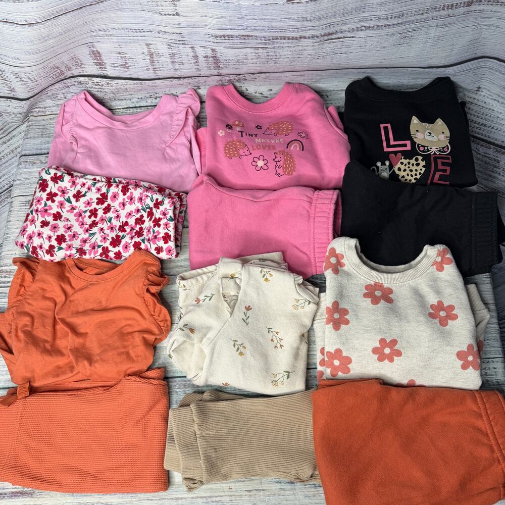 Baby Girl 18M Clothing Lot 6 Outfits 12pc Long Sleeve Pants Fall Winter